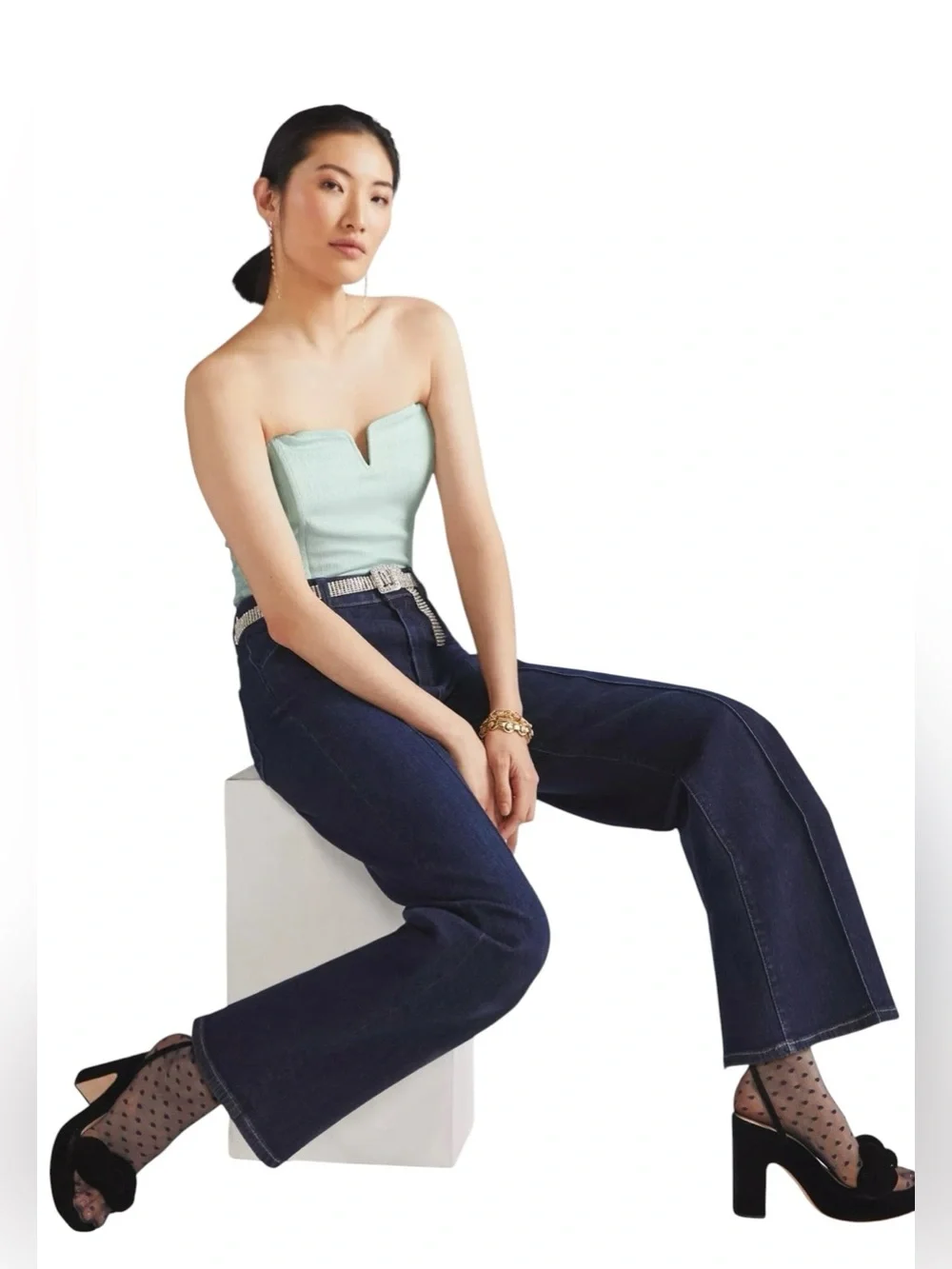 PAIGE Anessa Wide Leg Jeans, Size 28 - Picture 14 of 14